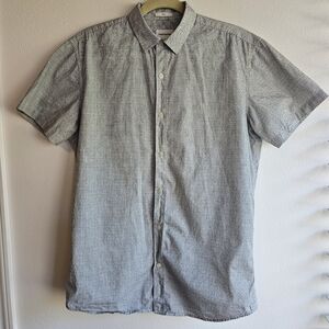 Used Men's Frank & Oak Black & White Short Sleeve Shirt Size Medium